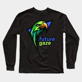 Green eagle future gaze illustration Long Sleeve T-Shirt